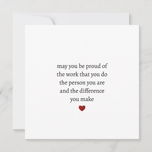 möge es dir stolz machen auf die Arbeit, die du tu (Vorderseite)