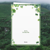 Möge Frieden und Fülle Irischer Segen Shamrock-Lat Karte
