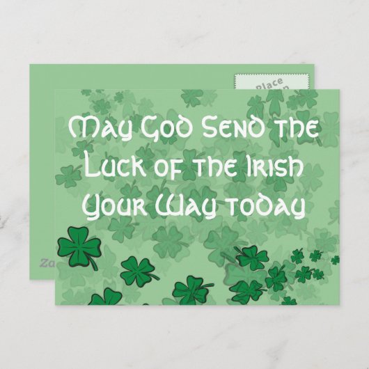 Möge Gott das Glück des Iren heute deinen Weg send Postkarte (Vorne/Hinten)