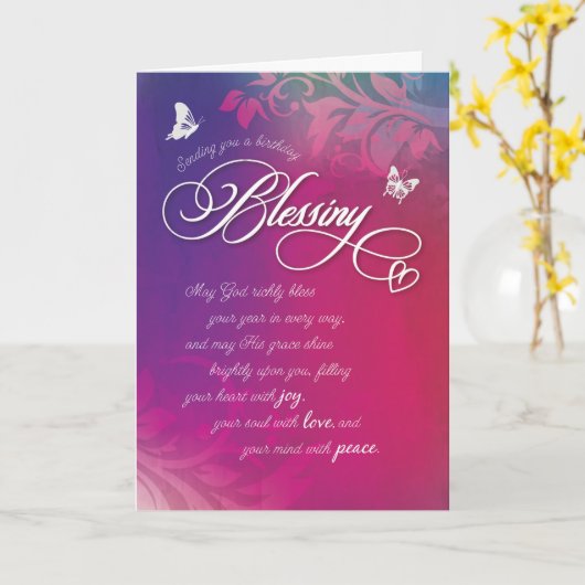 Möge Gott dein Jahr in jeder Hinsicht reich segnen Karte (Gelbe Blume)