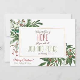 Möge Gott dich mit Freude & Frieden füllen Baumwol Feiertagskarte
