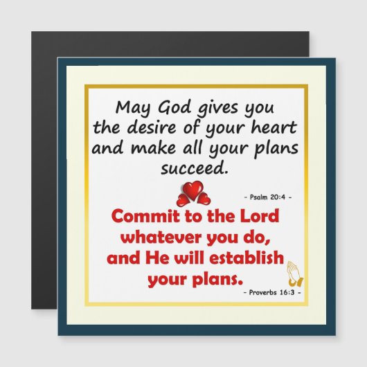 Möge Gott dir den Wunsch deiner Herzkarte geben Magnetkarte (Vorne/Hinten)