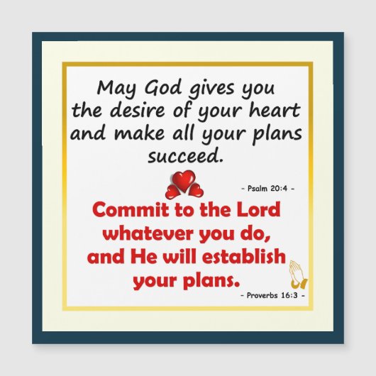 Möge Gott dir den Wunsch deiner Herzkarte geben Magnetkarte (Vorderseite)