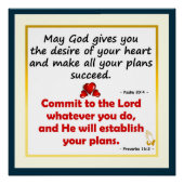 Möge Gott dir den Wunsch deines Herzplakats geben Poster (Vorderseite)