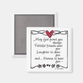 "Möge Gott dir...Sprichwort zeichne rotes Herz Magnet (Vorderseite/Rückseite)