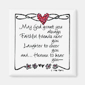 "Möge Gott dir...Sprichwort zeichne rotes Herz Magnet (Vorne)