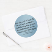 Möge Gott euch Hoffnung, Freude und Frieden geben  Runder Aufkleber (Umschlag)