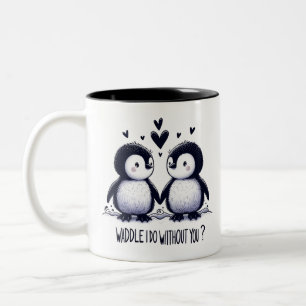 Möge ich ohne dich machen? Pinguin Zweifarbige Tasse