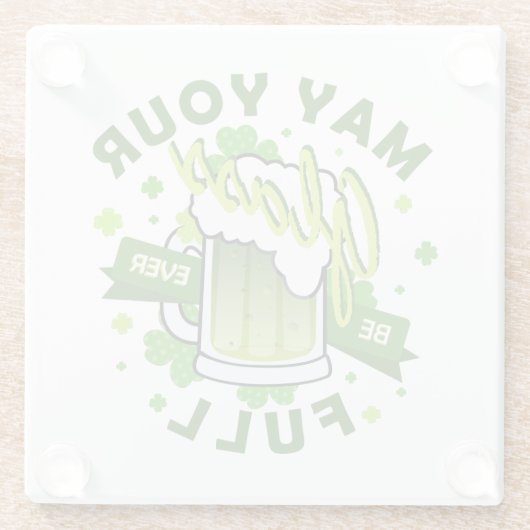 Möge Ihr Glas voll grün sein St. Patrick's Glasuntersetzer (Rückseite)