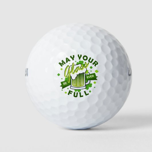 Möge Ihr Glas voll grün sein St. Patrick's Golfball (Vorderseite)