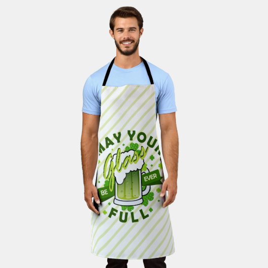Möge Ihr Glas voll grün sein St. Patrick's Schürze (Getragen)