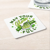 Möge Ihr Glas Vollgrün Kleeblatt Bier sein Rechteckiger Pappuntersetzer (angewinkelt)