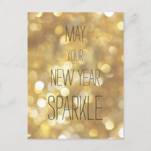 Möge Ihr Neujahrsspark - Gold-Glitzer Postkarte