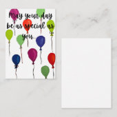 Möge Ihr Tag besondere bunte Ballons sein Mitteilungskarte (Vorne/Hinten)