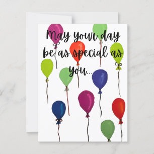 Möge Ihr Tag besondere bunte Ballons sein Postkarte