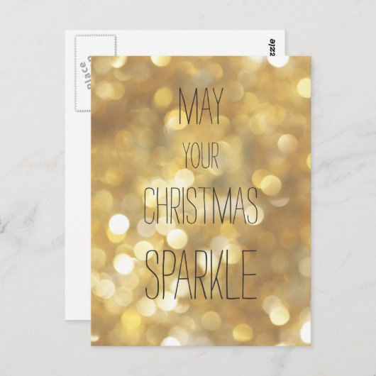 Möge Ihr Weihnachtssparkle - Gold-Glitzer Postkarte (Vorne/Hinten)
