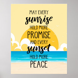 Möge jeder Sonnenaufgang mehr Strandkunst versprec Poster