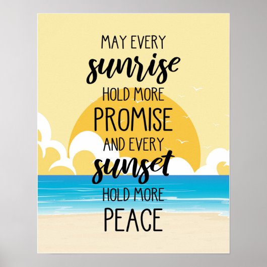 Möge jeder Sonnenaufgang mehr Strandkunst versprec Poster (Vorne)