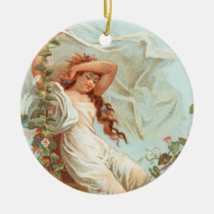 Möge Weihnachten hell und fröhlich sein, Antique K Keramik Ornament