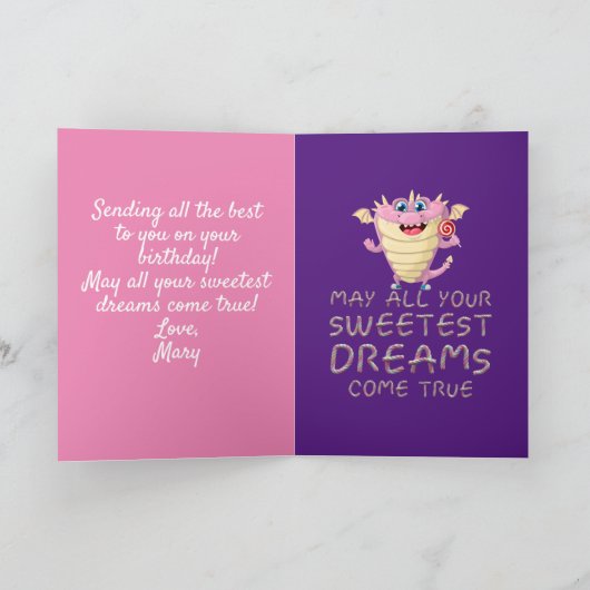 Mögen alle deine süßesten Träume wahr werden Dankeskarte (Innenseite)
