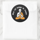 "Mögen alle Wesen glücklich sein"-Aufkleber Runder Aufkleber (Tasche)