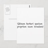 Mögen Barbaren in Ihren persönlichen Raum eindring Postkarte (Vorne/Hinten)