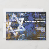 Mogen David Circular Star Bar Mitzvah Einladung (Vorderseite)