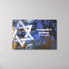 Mogen David Star Bar Mitzvah Sign an Board Leinwanddruck