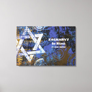 Mogen David Star Bar Mitzvah Sign an Board Leinwanddruck