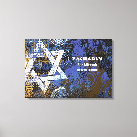 Mogen David Star Bar Mitzvah Sign an Board Leinwanddruck (Vorderseite)