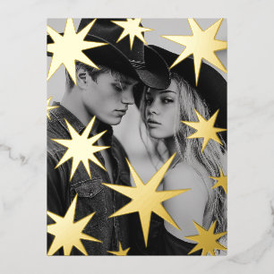 Mögen deine Tage fröhliche und helle goldene Stern Folien Feiertagspostkarte