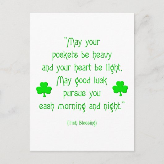 Mögen deine Taschen schwer sein... Postkarte (Vorderseite)