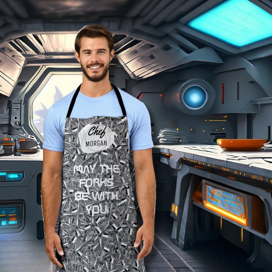 Mögen die Gabel bei dir sein Männer Schürze