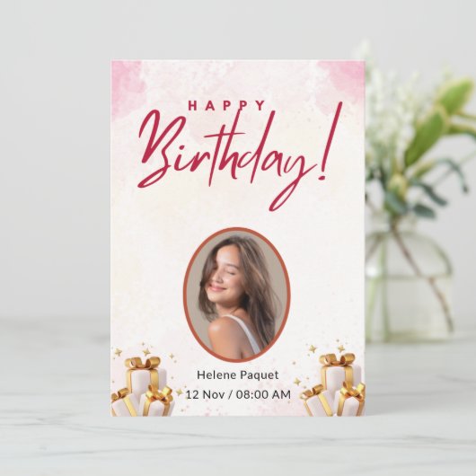 Mögen die Kerzen auf deinem Kuchen hell leuchten Einladung (Stehend Vorderseite)