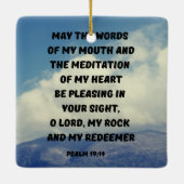 Mögen die Worte meines Mund-Gebet Psalm Bibel Vers Keramikornament (Rückseite)