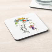 "Mögen Engel immer über dich wachen" zeichnend Getränkeuntersetzer (Linke Seite)