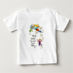 "Mögen Engel immer über dich wachen" zeichnend Per Baby T-shirt