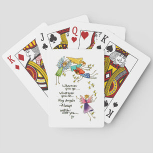 "Mögen Engel immer über dich wachen" zeichnend  Spielkarten