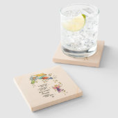 "Mögen Engel immer über dich wachen" zeichnend Steinuntersetzer (Seitenansicht)