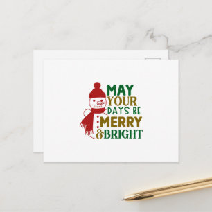 Mögen eure Tage fröhlich und hell sein Weihnachten Postkarte