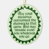 Mögen Ihre Segnungen die Kleeblätter übertreffen,  Keramikornament (Links)