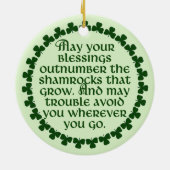 Mögen Ihre Segnungen die Kleeblätter übertreffen,  Keramikornament (Hinten)