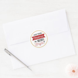 Mögen Ihre Weihnachten frohe und helle Sticker-Sie Runder Aufkleber