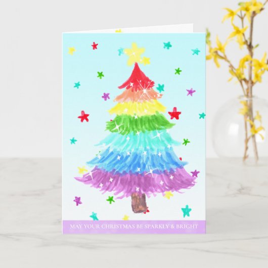 Mögen Ihre Weihnachten Funkelnd und hell sein Karte (Gelbe Blume)