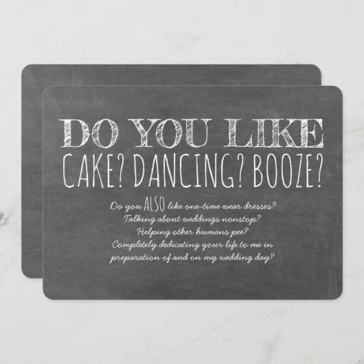 Mögen Sie auch... Funny Bridesmaid Vorschlag Einladung (Vorne/Hinten)