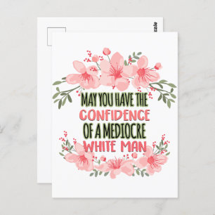 Mögen Sie das Vertrauen des mittelmäßigen weißen M Postkarte