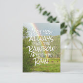Mögen Sie immer den Regenbogen nach dem Regen find Postkarte (Stehend Vorderseite)