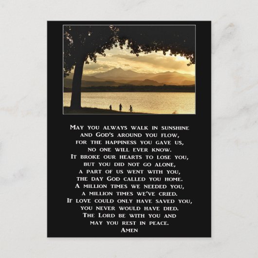 Mögen Sie immer im Sonnenschein-Gebet spazieren ge Postkarte (Vorderseite)