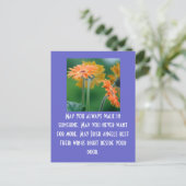 Mögen Sie immer in der Sonne spazieren.. Postkarte (Stehend Vorderseite)