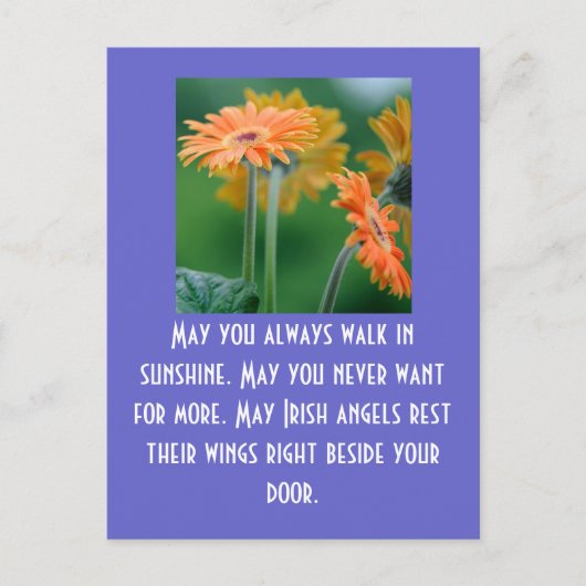 Mögen Sie immer in der Sonne spazieren.. Postkarte (Vorderseite)